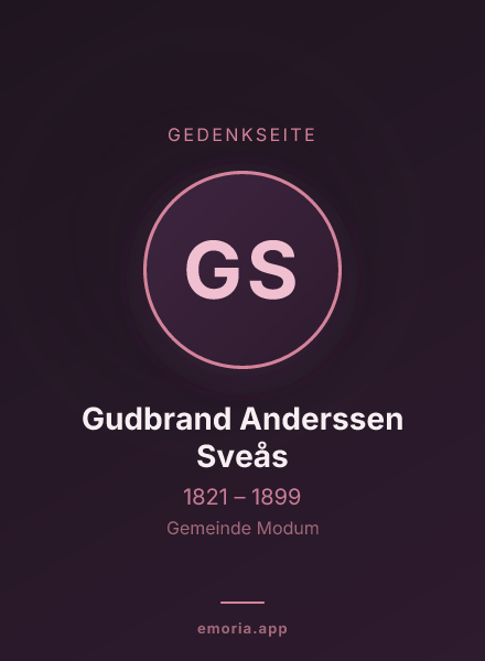 Gedenkportrait von Gudbrand Anderssen Sveås