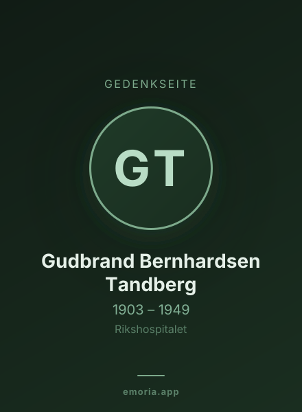 Gedenkportrait von Gudbrand Bernhardsen Tandberg