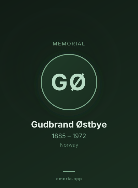 Memorial portrait of Gudbrand Østbye