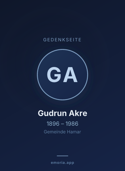 Gedenkportrait von Gudrun Akre