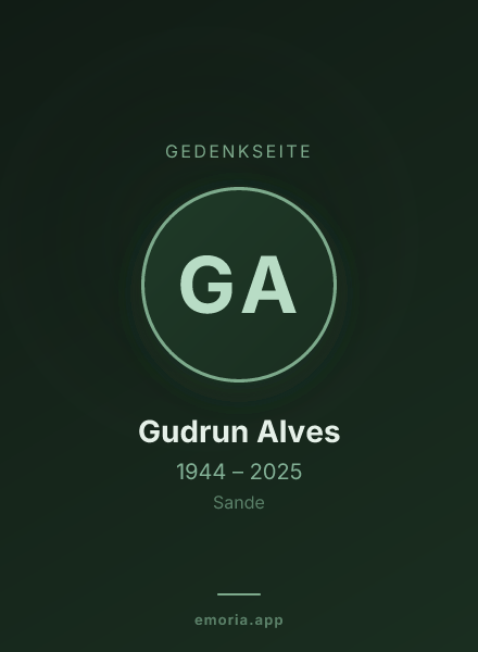 Gedenkportrait von Gudrun Alves