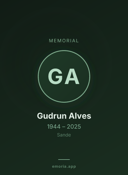 Memorial portrait of Gudrun Alves