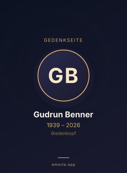 Gedenkportrait von Gudrun Benner