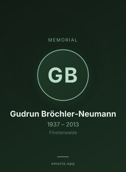 Memorial portrait of Gudrun Bröchler-Neumann