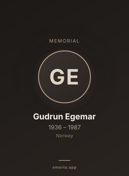 Memorial portrait of Gudrun Egemar