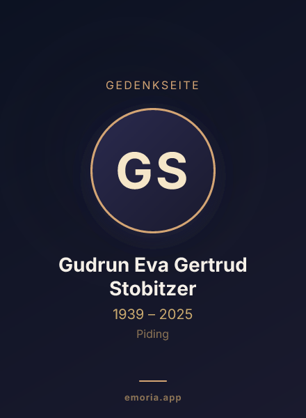 Gedenkportrait von Gudrun Eva Gertrud Stobitzer