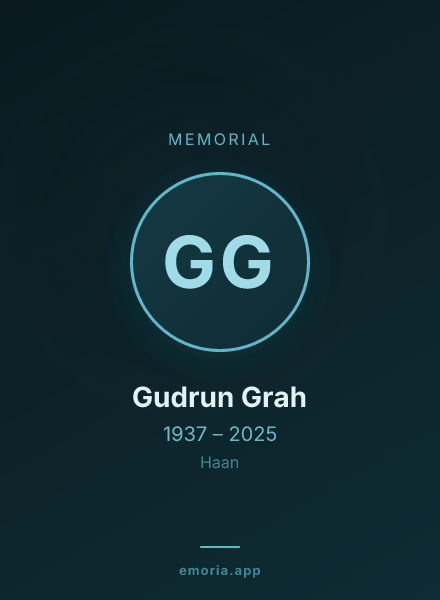 Memorial portrait of Gudrun Grah