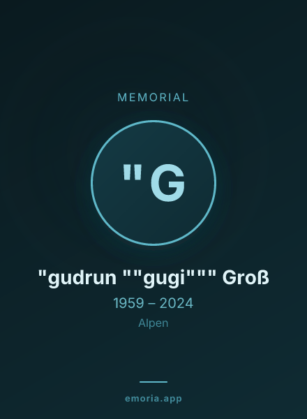 Memorial portrait of "gudrun ""gugi""" Groß