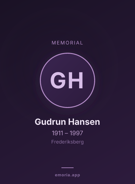 Memorial portrait of Gudrun Hansen