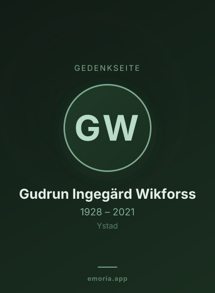 Gedenkportrait von Gudrun Ingegärd Wikforss