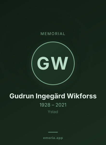 Memorial portrait of Gudrun Ingegärd Wikforss