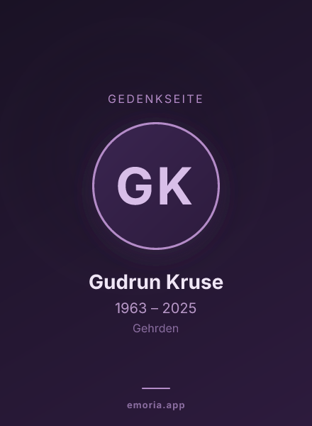 Gedenkportrait von Gudrun Kruse