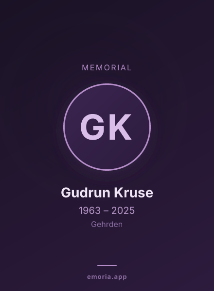 Memorial portrait of Gudrun Kruse