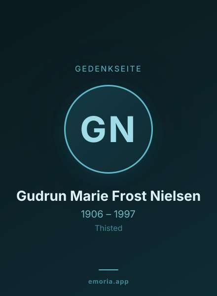 Gedenkportrait von Gudrun Marie Frost Nielsen