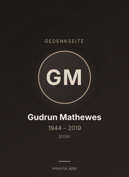 Gedenkportrait von Gudrun Mathewes