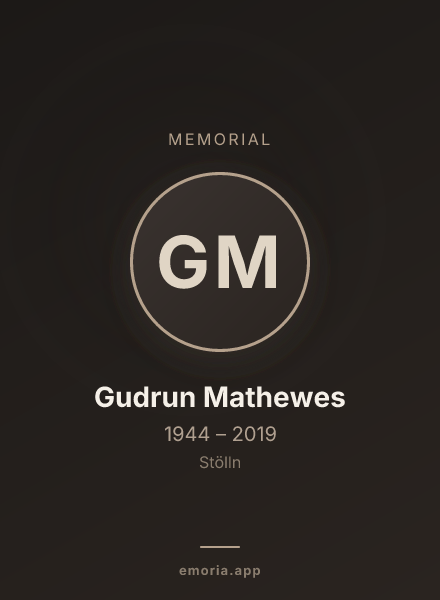 Memorial portrait of Gudrun Mathewes