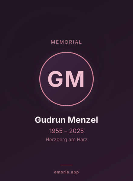 Memorial portrait of Gudrun Menzel