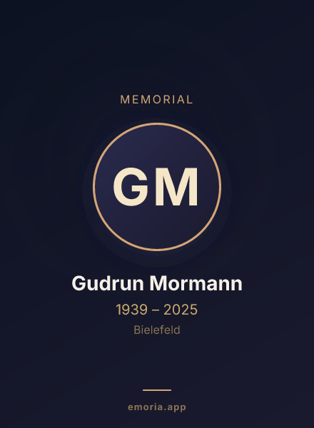 Memorial portrait of Gudrun Mormann