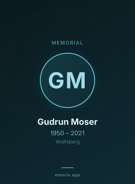 Memorial portrait of Gudrun Moser