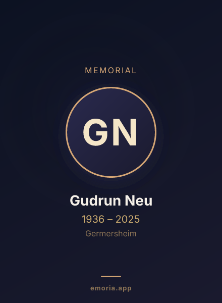 Memorial portrait of Gudrun Neu