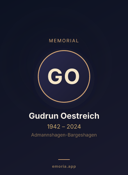 Memorial portrait of Gudrun Oestreich