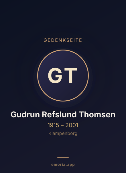 Gedenkportrait von Gudrun Refslund Thomsen