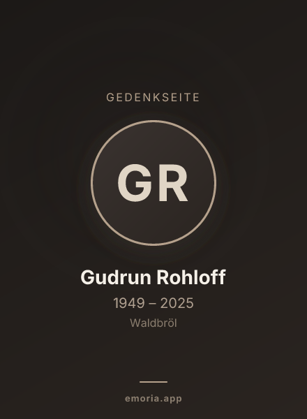 Gedenkportrait von Gudrun Rohloff
