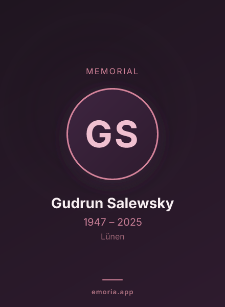 Memorial portrait of Gudrun Salewsky