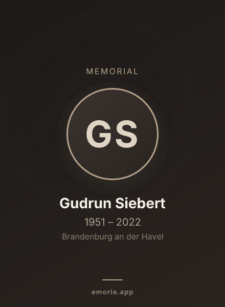 Memorial portrait of Gudrun Siebert