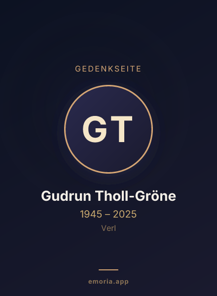 Gedenkportrait von Gudrun Tholl-Gröne