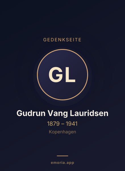 Gedenkportrait von Gudrun Vang Lauridsen