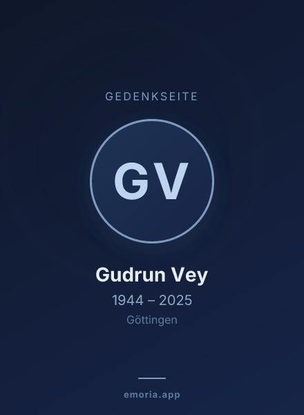 Gedenkportrait von Gudrun Vey