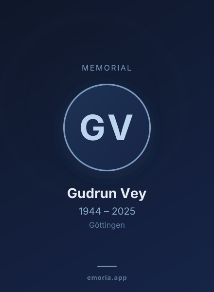 Memorial portrait of Gudrun Vey