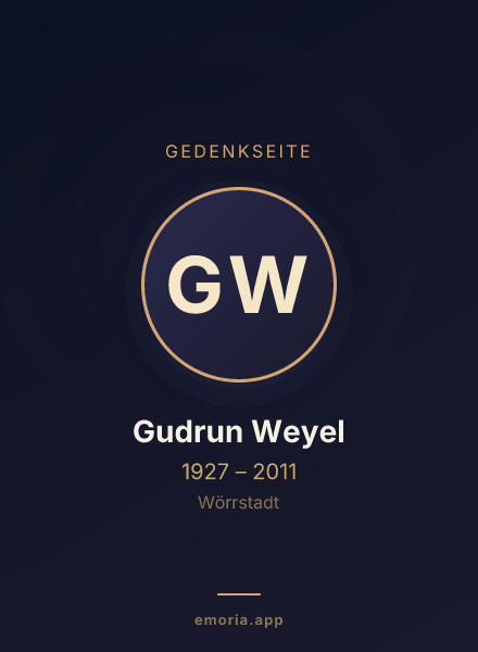 Gedenkportrait von Gudrun Weyel