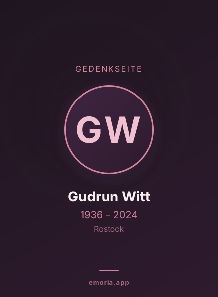 Gedenkportrait von Gudrun Witt