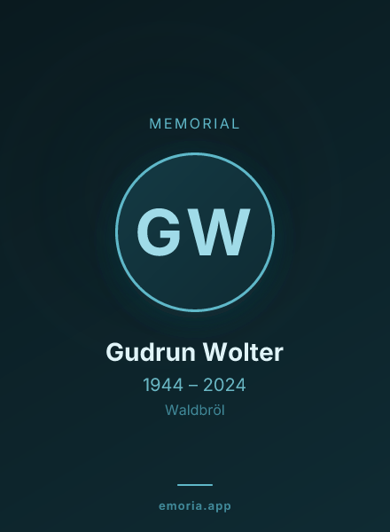 Memorial portrait of Gudrun Wolter