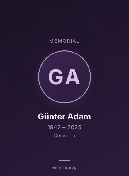 Memorial portrait of Günter Adam