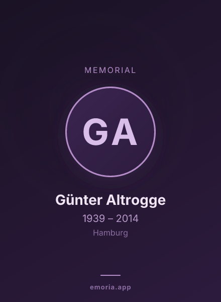 Memorial portrait of Günter Altrogge