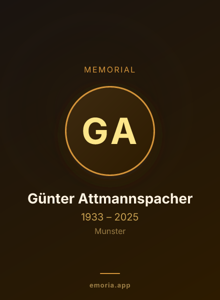 Memorial portrait of Günter Attmannspacher