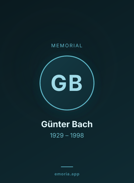 Memorial portrait of Günter Bach