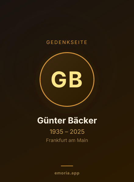Gedenkportrait von Günter Bäcker