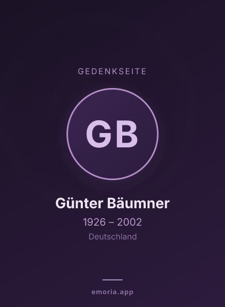 Gedenkportrait von Günter Bäumner