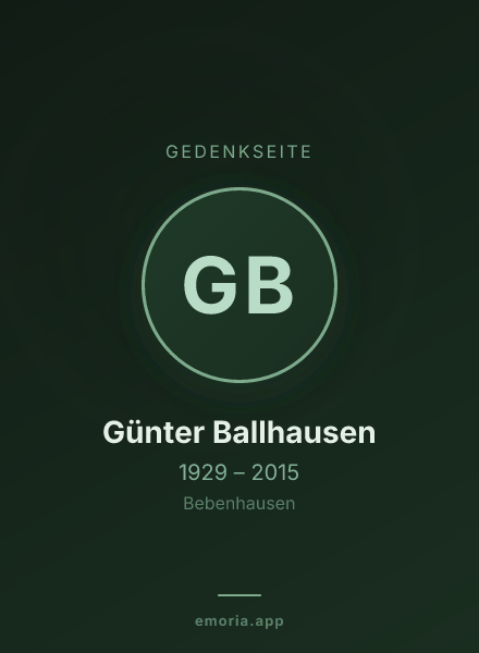 Gedenkportrait von Günter Ballhausen