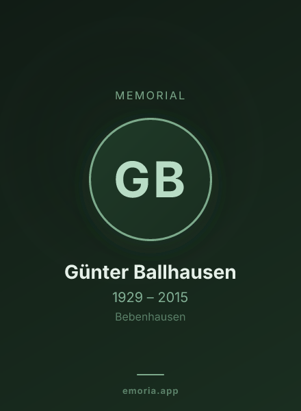 Memorial portrait of Günter Ballhausen
