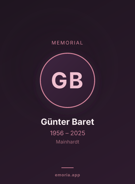 Memorial portrait of Günter Baret
