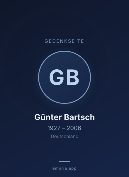 Gedenkportrait von Günter Bartsch