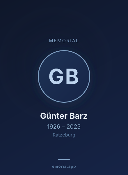 Memorial portrait of Günter Barz