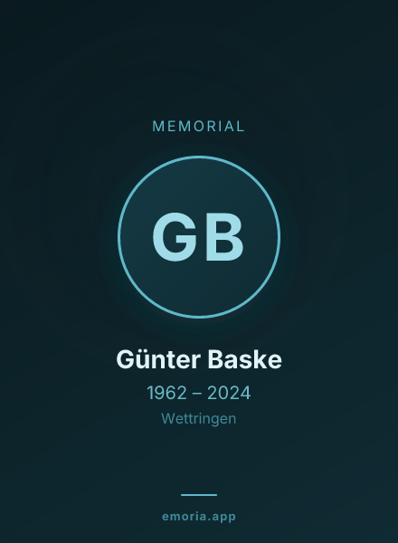 Memorial portrait of Günter Baske