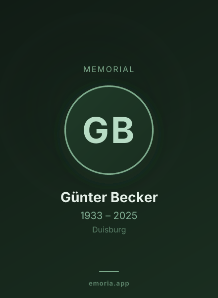 Memorial portrait of Günter Becker