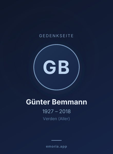 Gedenkportrait von Günter Bemmann
